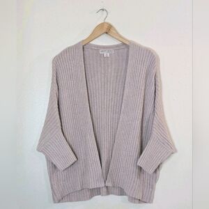Barefoot Dreams CozyChic Lite Ribbed Cardigan Womens S M Blush Open